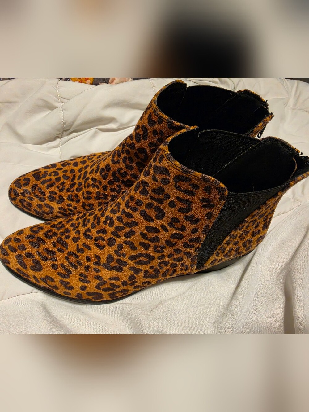 Esprit Leopard Cheetah Print Ankle Boots Tiffany Sz 9.5